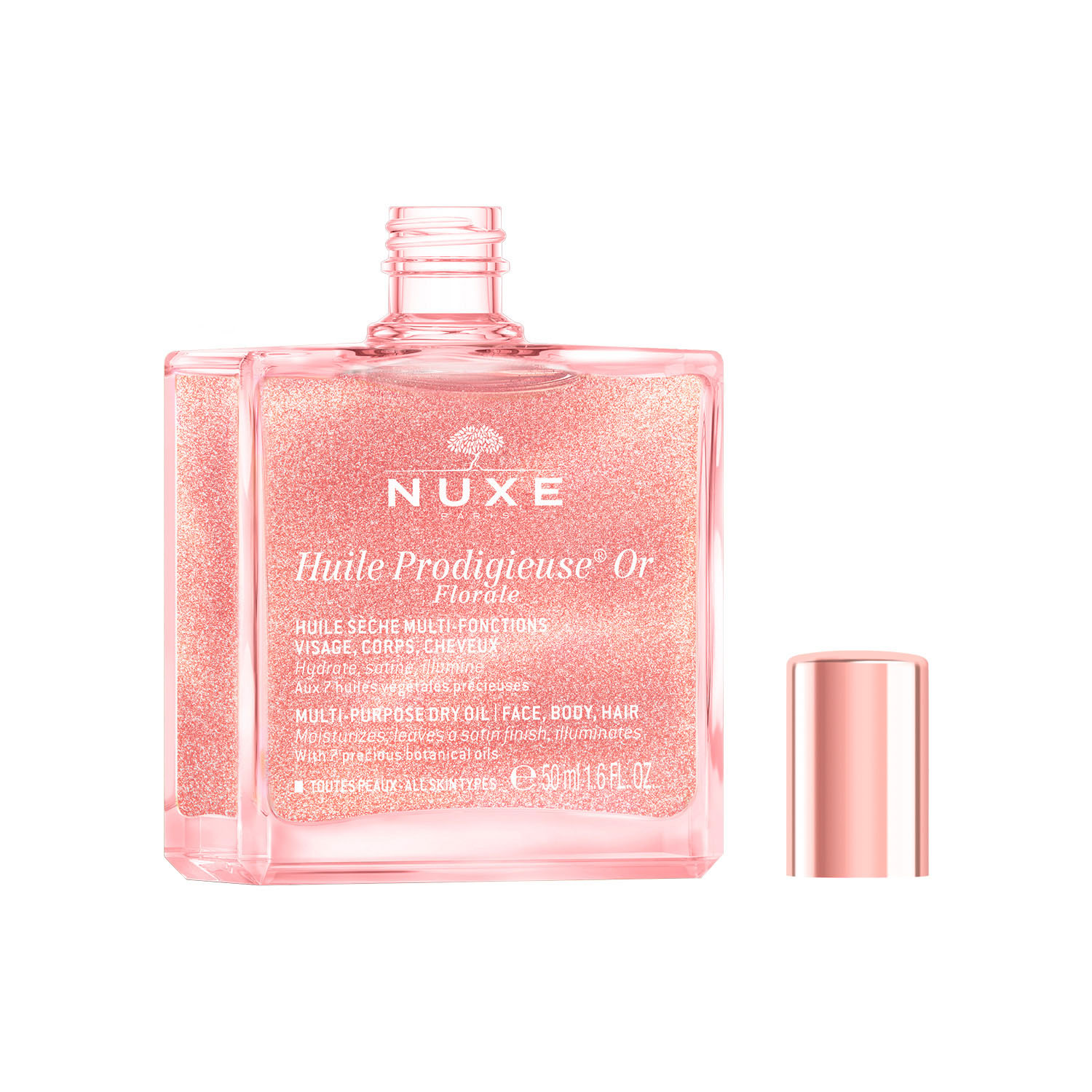 HUILE PRODIGIEUSE OR FLORALE (ACEITE SECO PARA ROSTRO, CUERPO Y CABELLO CON BRILLO)